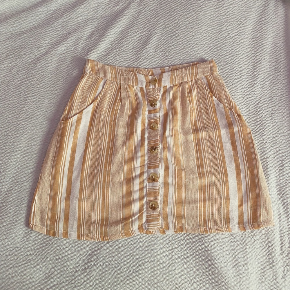PACSUN STRIPED YELLOW SKIRT